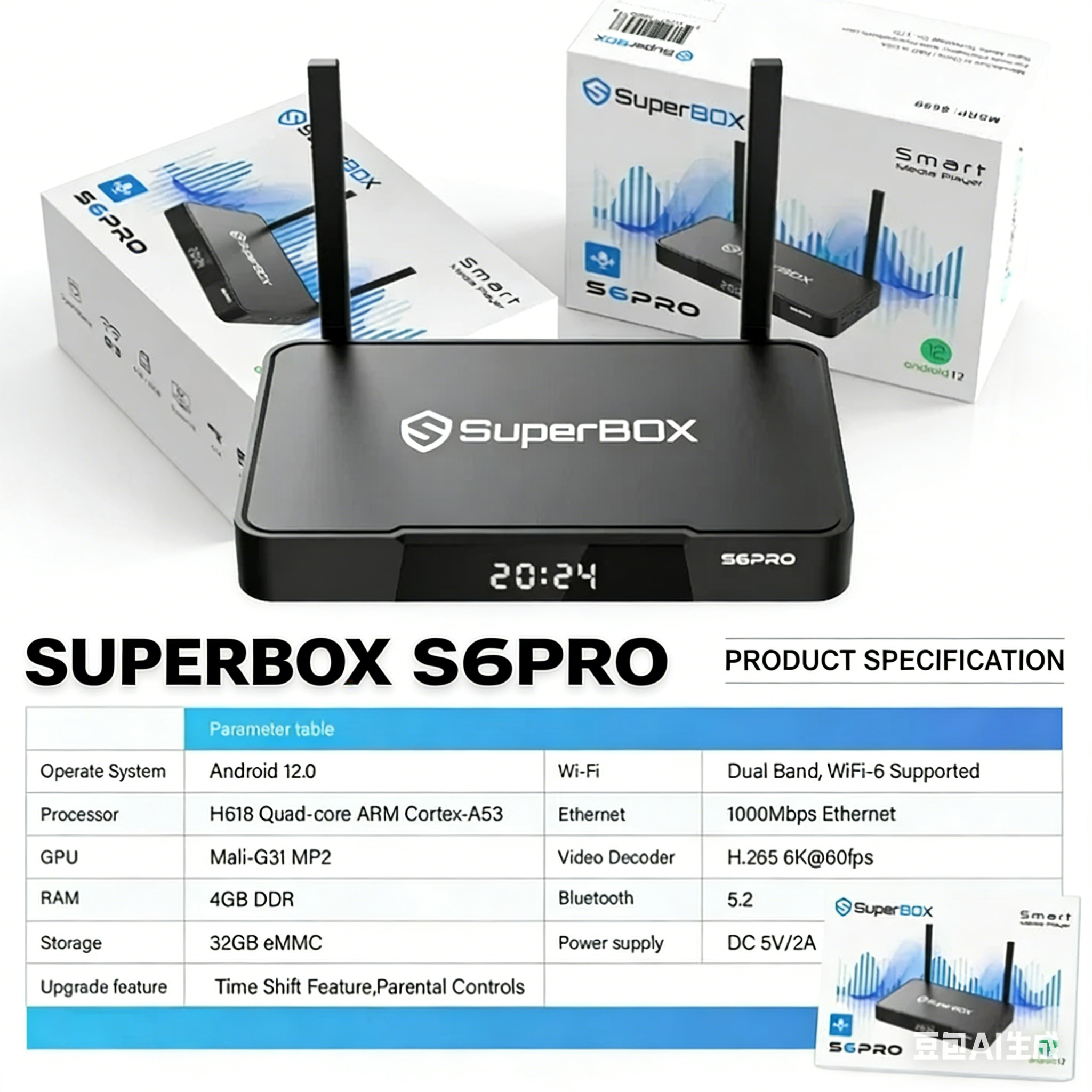 SuperBox S6 Pro Android TV Box - 16GB Budget-Friendly Streaming Box